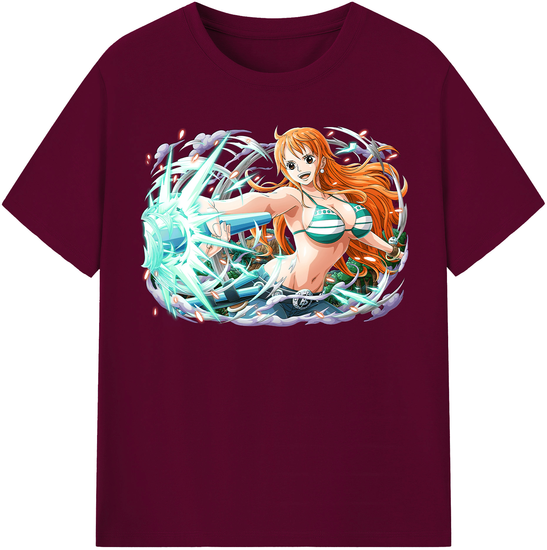 （画像用） ワンピース ナミ ONE PIECE Nami レディースカジュアルプリントTシャツ（綿100％）